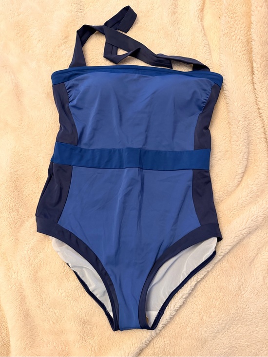 Boden Other - Boden Blue and Navy Colorblock One-Piece Halter Top Swimsuit. New without tags.